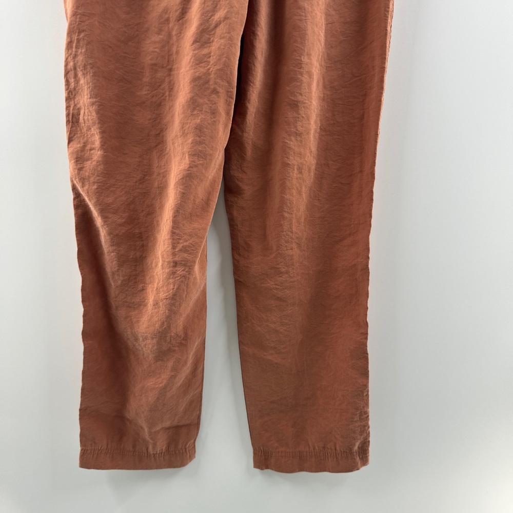 Zara Women’s Rust Drawstring Pants Loose Fit Faux Pocket Detail Size XS - Picture 8 of 8